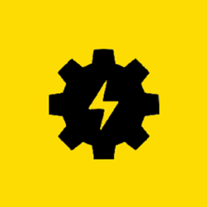 icon of a cog with an electricity bult in the middle